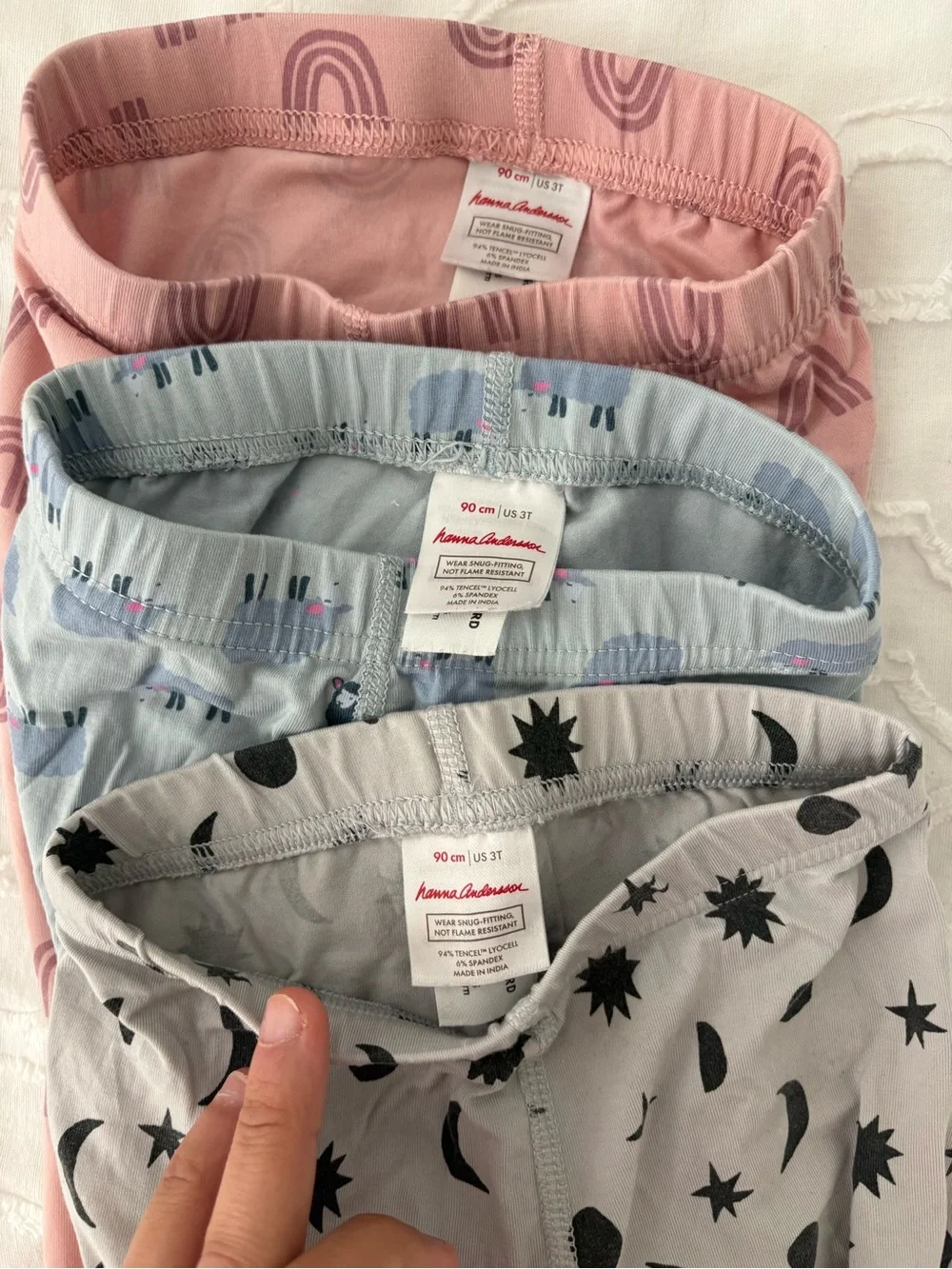 Hanna Andersson Toddler Pajama Trio - Pink, Blue & Gray Two Piece Pajamas